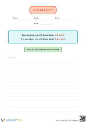 Essential Odd and Even Numbers Worksheet | Grade 3 Math