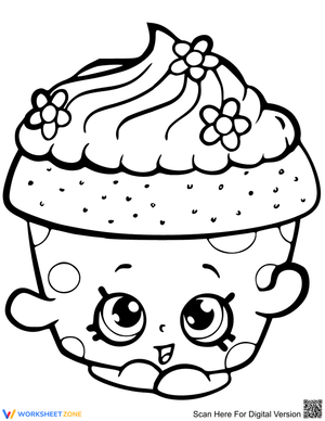 Cupcake Shopkin Coloring Page | Grade K Printable
