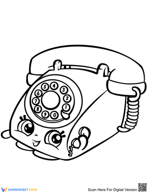 Printable Shopkins Telephone Coloring Page | PreK-K