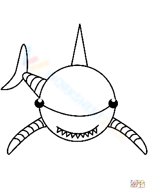 Cartoon Shark Coloring Page