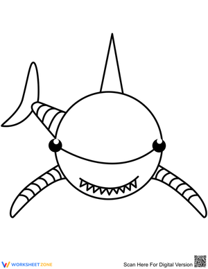 Cartoon Shark Coloring Page