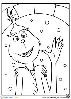 Waving Grinch Coloring Page