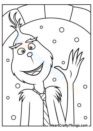Waving Grinch Coloring Page