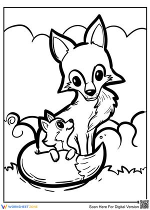 Pup and Vixen: Delightful Coloring Page Activity