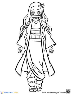 Nezuko Kamado: Demon Slayer Coloring Page Fun