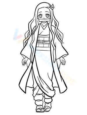 Nezuko Kamado: Demon Slayer Coloring Page Fun