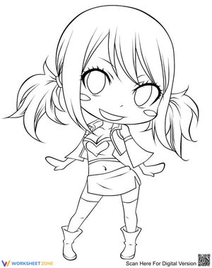 Chibi Lucy Heartfilia Anime Worksheet