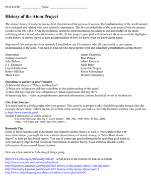 WHST.9-10.7 Guide: History of Atoms — Grade 10 Aligned