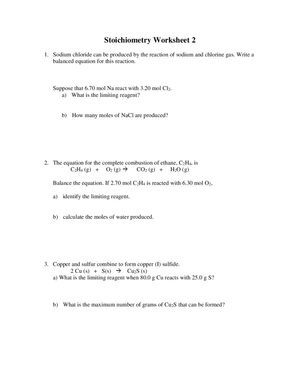 Stoichiometry Worksheet 4: Practice & Application