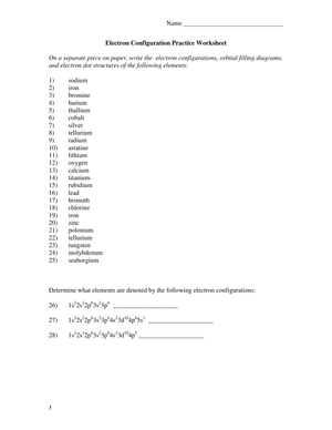 Electron Configurations Worksheet: Updated Guide