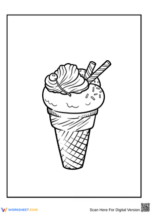 Ice Cream Cone Coloring Sheet