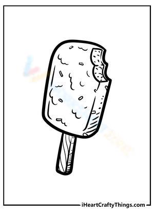 Big Bite Ice Cream Worksheet: Coloring Activity