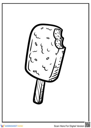 Big Bite Ice Cream Worksheet: Coloring Activity