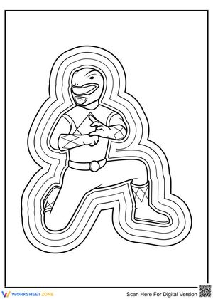Power Ranger with Waves Worksheet: Coloring Fun