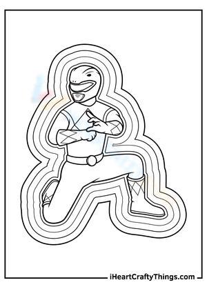 Power Ranger with Waves Worksheet: Coloring Fun