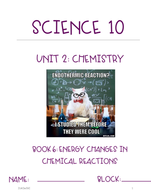 Endothermic and Exothermic Worksheet 2: Chemistry