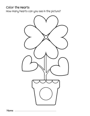 Color the Hearts Worksheet
