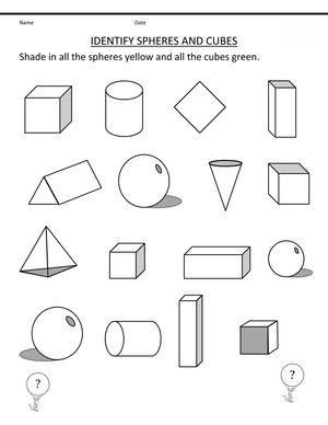 Identify Spheres and Cubes: Geometry Worksheet