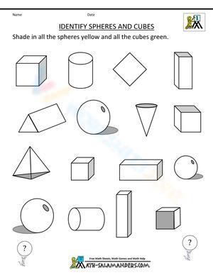 Identify Spheres and Cubes: Geometry Worksheet