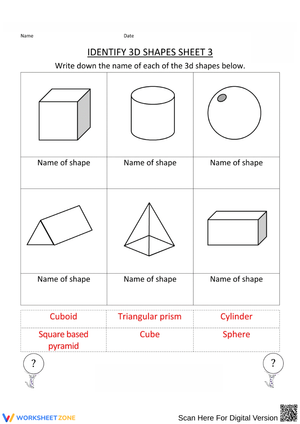 Image Recognition Worksheet