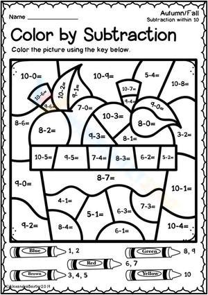 Color by Subtraction 2: Math Activity