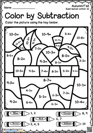 Color by Subtraction 2: Math Activity