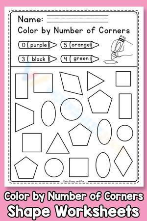 Color by Number of Corners Worksheet