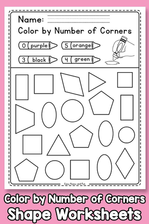 Color by Number of Corners Worksheet