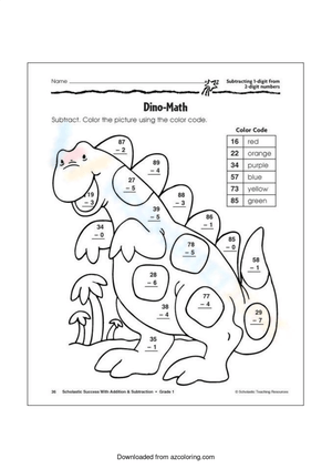 Dino Math Worksheet