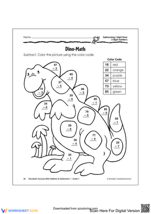 Dino Math Worksheet
