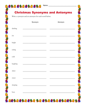 Printable Synonyms and Antonyms Worksheet | Grade 4