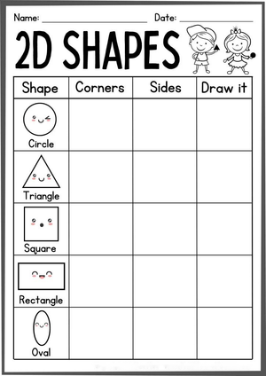 2D Shapes Worksheet