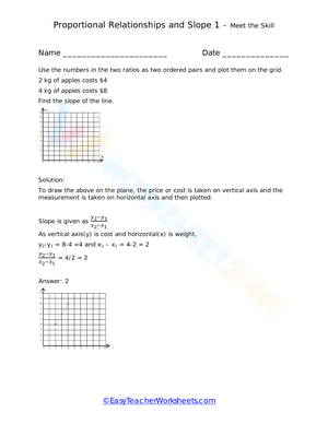 Proportional Relationships and Slope Worksheet