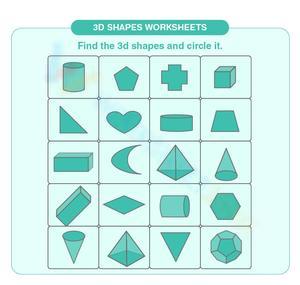 3D Shapes Worksheet