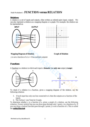 Free Printable Function or Not a Function Worksheets