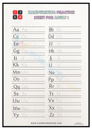 Adult Handwriting Practice: Alphabet