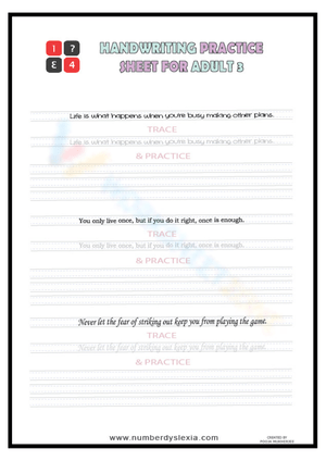 Adult Handwriting: Inspirational Quotes