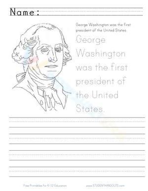 George Washington - History Handwriting Practice Worksheet