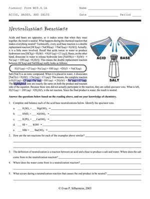 Neutralization Reactions Practice