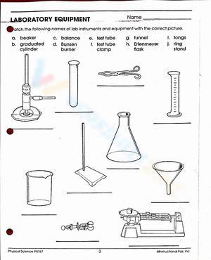 Identifying Laboratory Equipment: A Worksheet