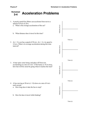Acceleration Problems Practice
