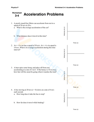 Acceleration Problems Practice