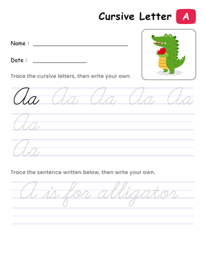 Cursive Letter A Practice