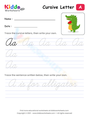 Cursive Letter A Practice