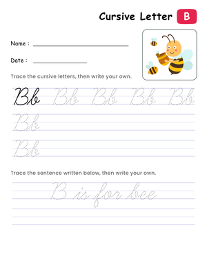 Cursive Letter B Practice