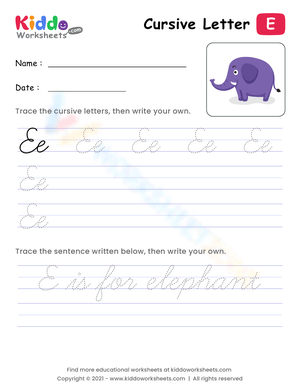 Cursive Letter E Practice: Handwriting Skills