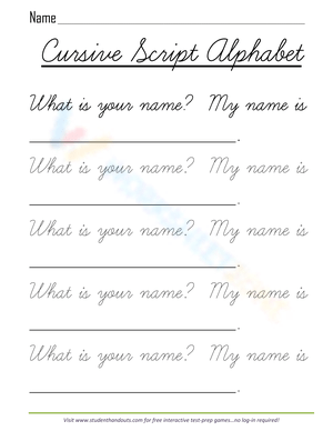 Cursive Name Writing Practice 