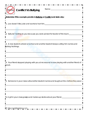 Conflict or Bullying? Identify and Explain