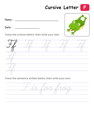 Cursive Letter F Practice: Improve Penmanship