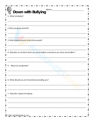 Free Printable Bullying Worksheets for Kids and Adults